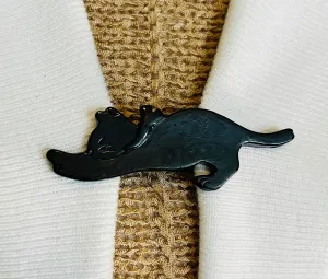 Sweater Clips Black Cat Sweater Clip Cardigan Clasp Sweater Guard Dress Clip Halloween Costume Jewelry Birthday Gift for Her by Fabulici