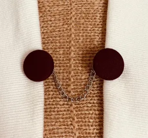 Sweater Clips Geometric Vintage Sweater Clip for Cardigan Clasp Minimalist Chain Clip Kimono Burgundy Gift for Mom Gifts for Her by Fabulici