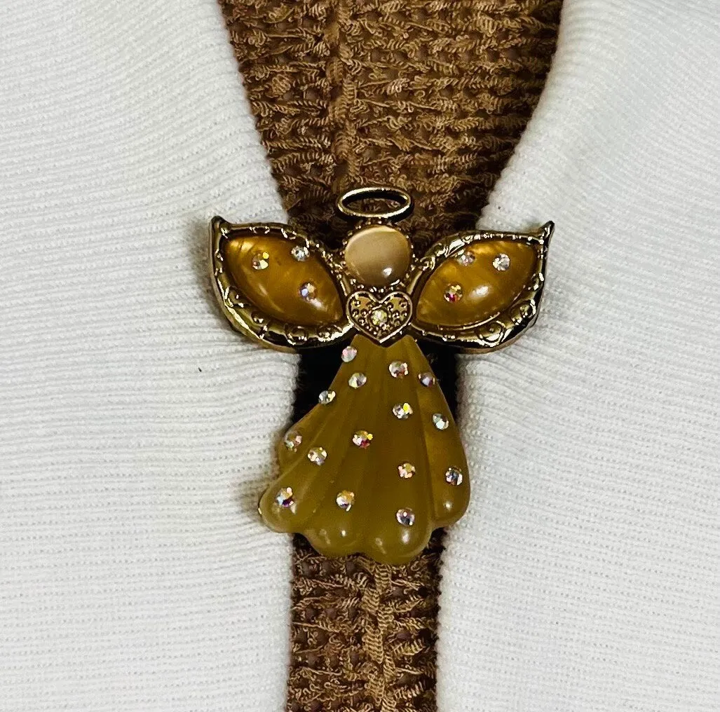 Sweater Clips Rhinestone Angel  Sweater Clip Cardigan Clasp Scarf Clip Shawl Clasps Cloak Vintage Jewelry Gift Gifts for Her by Fabulici