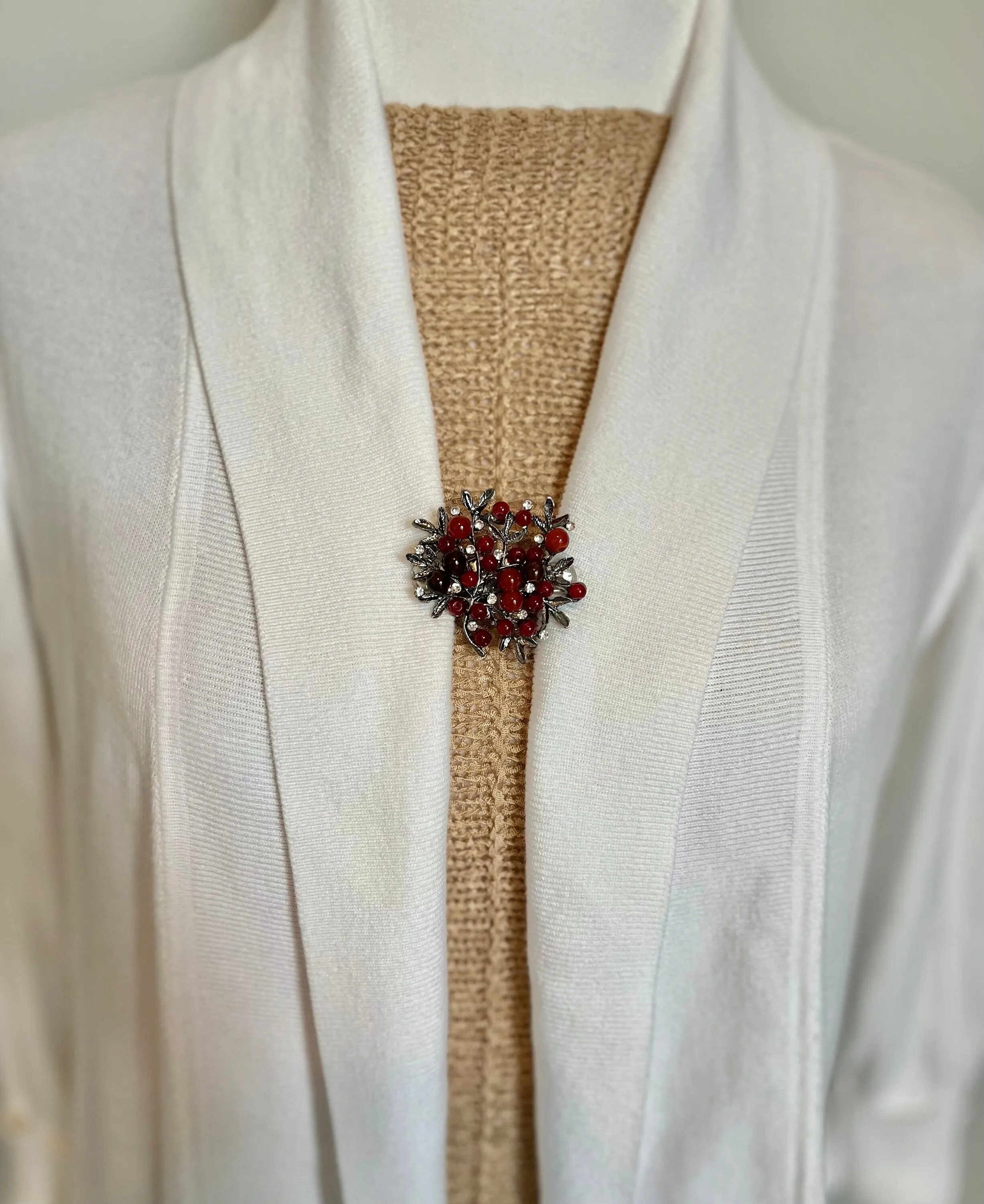 Sweater Clips Vintage Leaves Cardigan Clip for Sweater Clasp Cinch Clip Fall Foliage Sweater Clip Jewelry Gift Gifts for Her by Fabulici