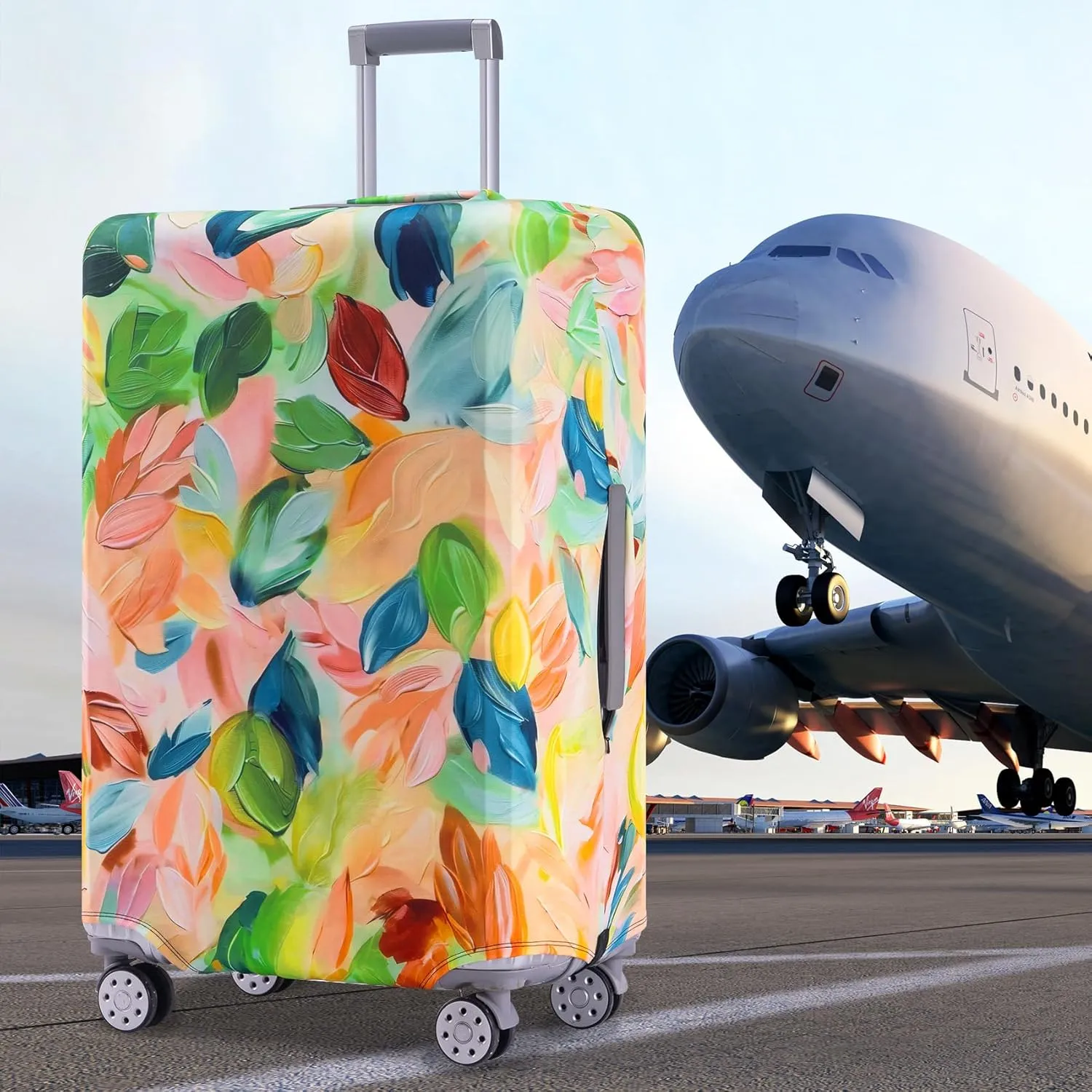 TRAVEL KIN Luggage Covers For Suitcase Tsa Approved,Suitcase Cover Protector Fit 22-25 Inch Luggage