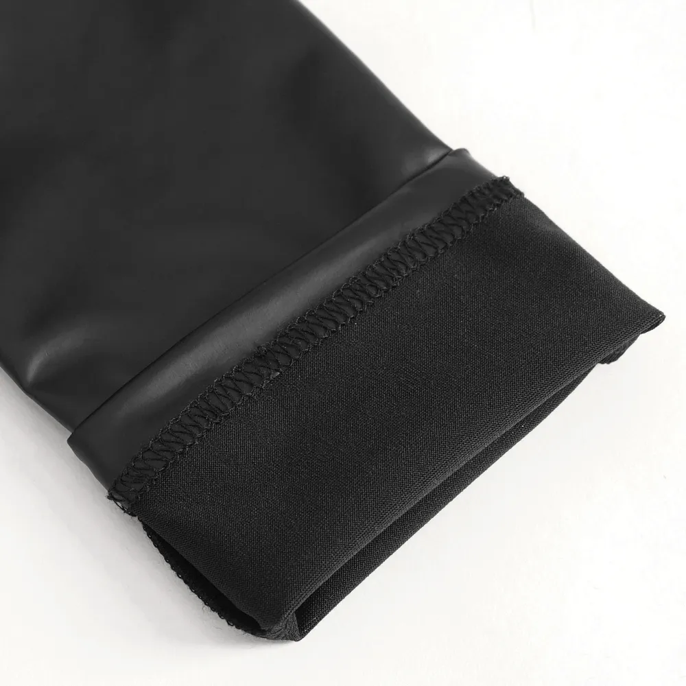 Women's Punk Slim Faux Leather Pants with Chains